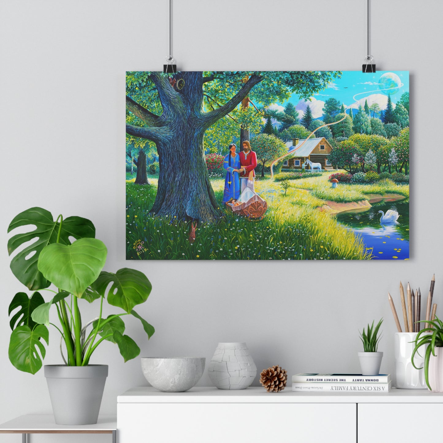 “In a Beautiful Garden” by Kumar Alzhanov | Giclée Museum-Quality Print