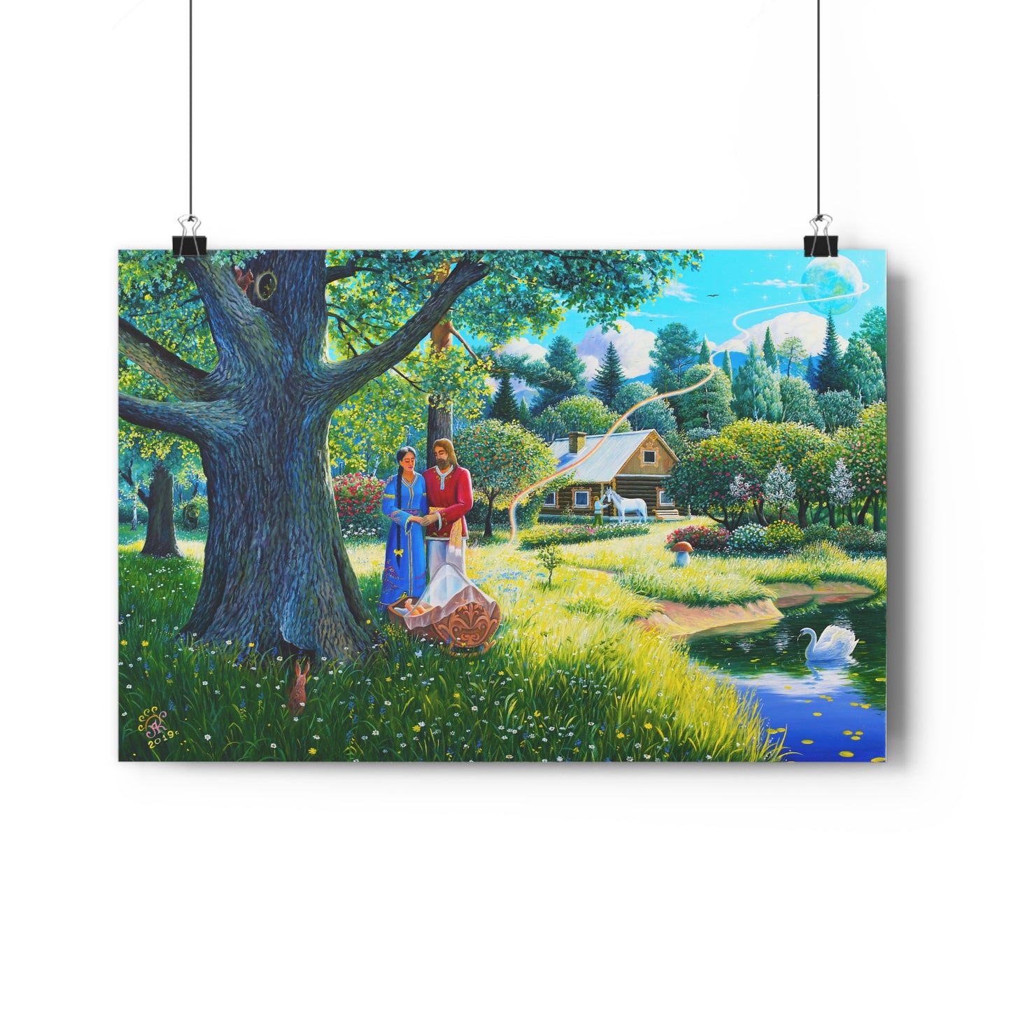 “In a Beautiful Garden” by Kumar Alzhanov | Giclée Museum-Quality Print