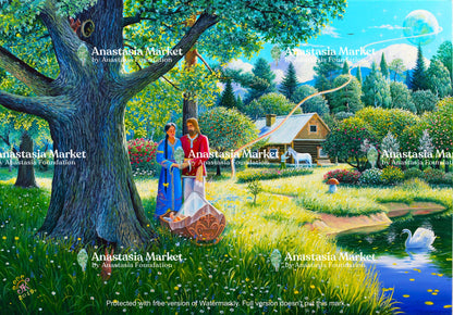 “In a Beautiful Garden” by Kumar Alzhanov | Giclée Museum-Quality Print